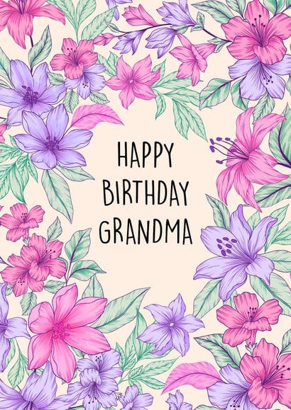 Pretty Birthday Card - Grandma 1000 created by Poppy & Mabel 