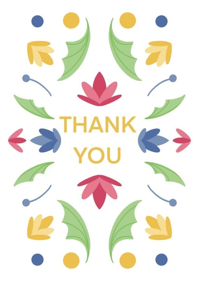 Cute floral thank you card! created by Posted With Pyaar