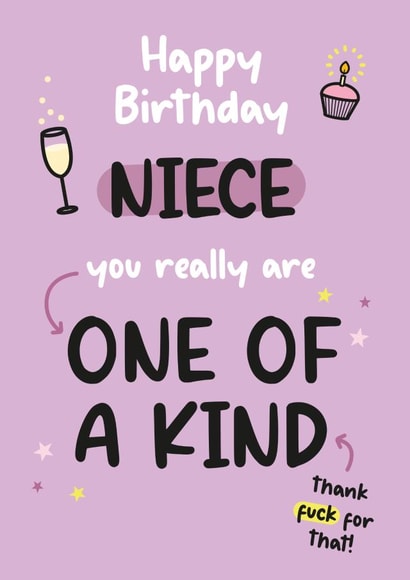 Cheeky Birthday Card - One Of A Kind Niece created by Twisted Haggis