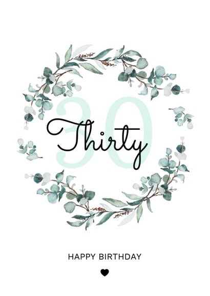 Floral 30th birthday card for her created by SophDc