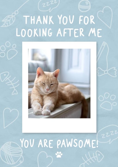 cat from the cat Thank You Personalised Photo Card 20392 created by @hollielonglanddesigns