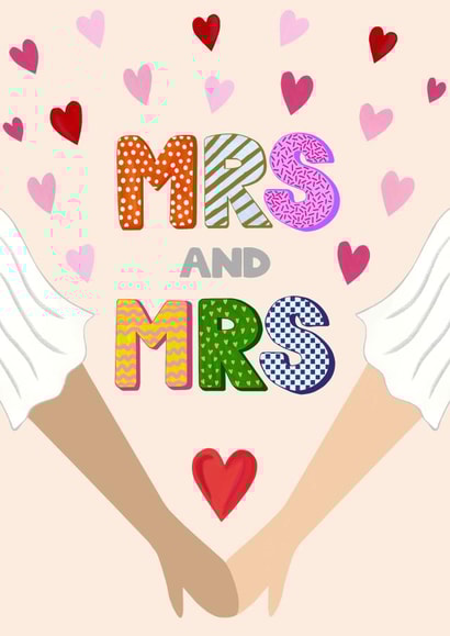 Cute Wedding card - Mrs & Mrs created by Holly Greenwood
