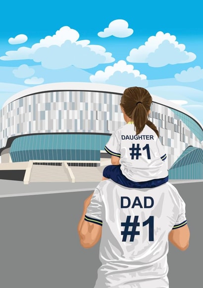 Heartfelt Father's Day Card - Tottenham Hotspur - Dad and Daughter created by Squiggle Scribble