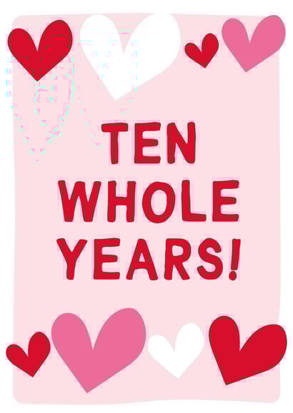 Ten Whole Years - Anniversary Card - Wedding Anniversary Card - Cute created by Gem Draws Stuff