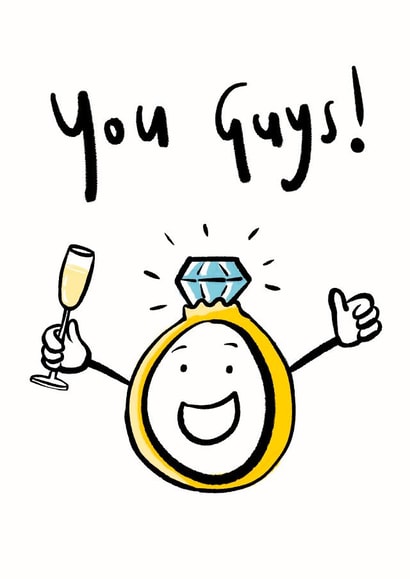 Cute Characterful Engagement Card for The Couple You Love created by Big Pencil Prints