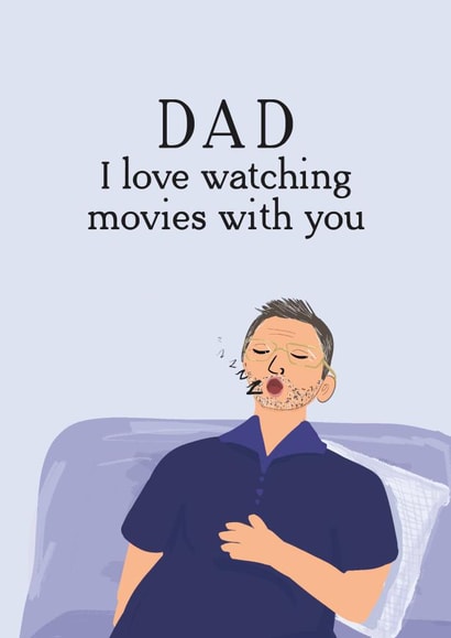 Funny Father's Day card - Movies created by ellavation studio