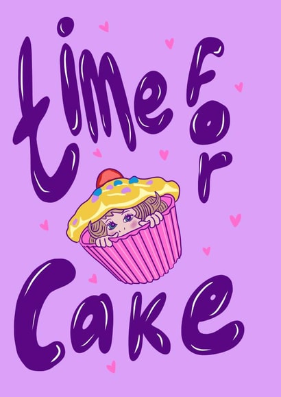 Time for Cake - 90s kid Birthday card - 90s toys created by UFO Catcher