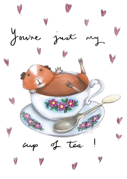 Cute Guinea Pig Anniversary Card for Partner Husband Boyfriend Wife Girlfriend created by The Good Guinea