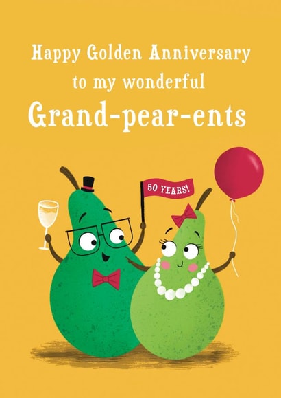 Grand-pear-ents Funny Pears 50th Golden Anniversary Card created by Hannah Jayne Lewin