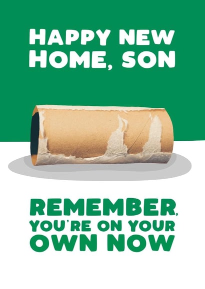 Funny New Home Card - Son - Toilet roll created by Pickled Prints