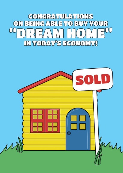 Funny New Home Card - Children's Toy Play House Joke created by @Cupsie's Creations