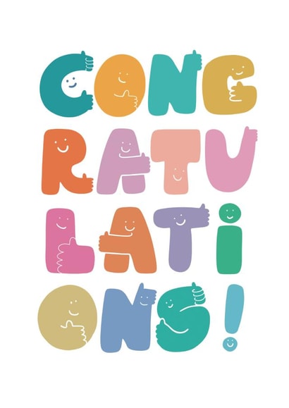 Cute Congratulations Card - Thumbs Up created by Paula Hirst