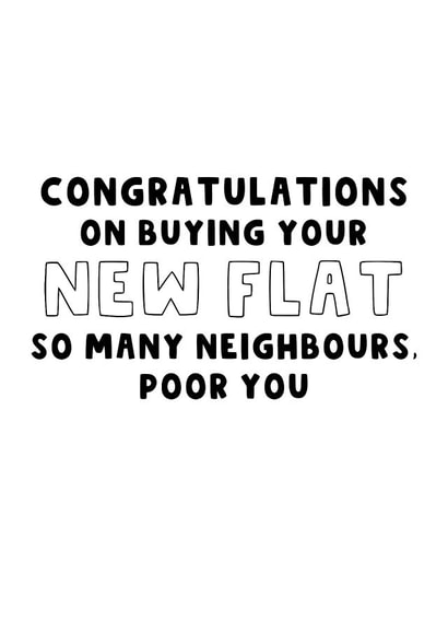 Cheeky New Home Card - New Flat created by The Blunt Badger