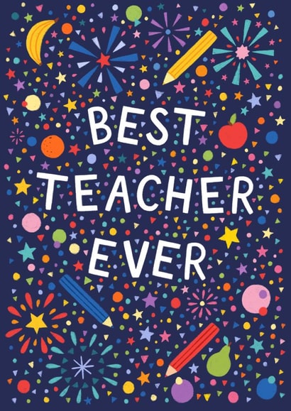 Best Teacher Ever Thank You Card created by Pear Tree Press