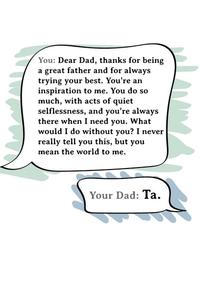 Cheeky Father's Day Card - Ta Dad created by Very British Problems