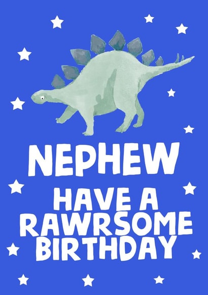Funny Birthday Card - Nephew - Dinosaur created by tea please