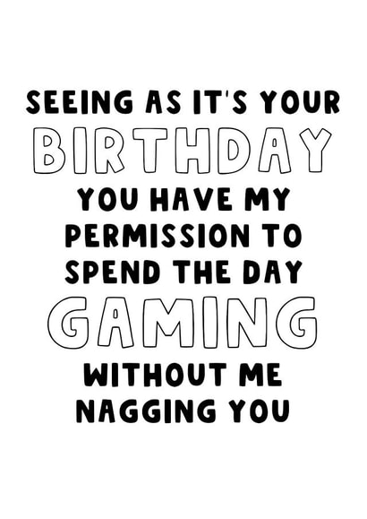 Gamer Birthday Card - Computer Game Hobby - Hobbies - Gaming - Birthday Boy created by The Blunt Badger