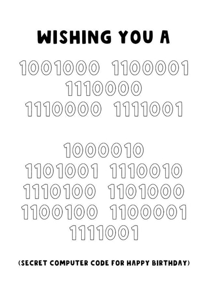 Funny Birthday Card - Computer Coding created by The Blunt Badger