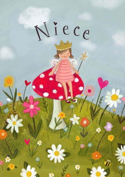Cute Birthday Card - Niece - Fairy Toadstall created by Love Lucy Illustration
