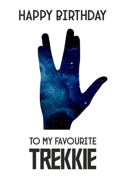 Star Trek Trekkie Vulcan Peace Hand Birthday Card created by Kelman Cards