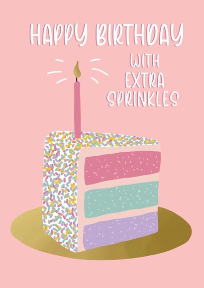 Pretty Birthday Card - Cake with Extra Sprinkles created by Lola
