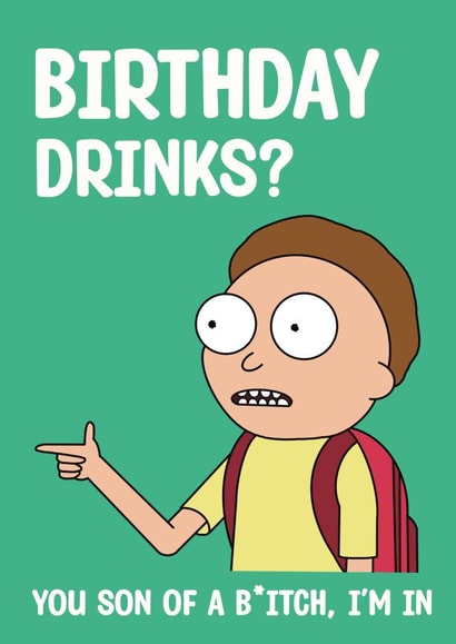 Funny Birthday Card - Rick and Morty created by Emma Marshall