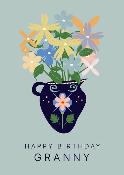 Cute Birthday Card - Granny - Flowers created by Rosewood Design