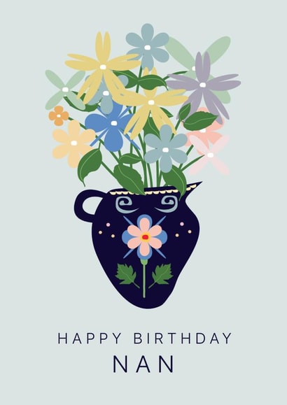 Cute Birthday Card - Nan - Flowers created by Rosewood Design