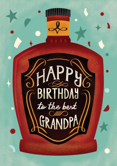 Grandad Whiskey Bottle Birthday Card created by AbiGoLucky