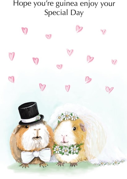 Cute Guinea Pig Wedding Card created by The Good Guinea