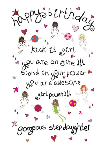 Heartfelt Birthday Card - Gorgeous Stepdaughter created by The Girl Power Fairies