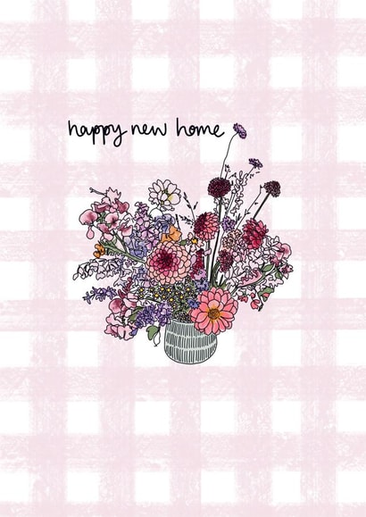 Floral New Home Card For Loved One - Flowers In Vase - Happy New Home created by DaphneRosa