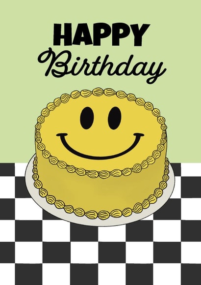 Smiley Face Cake Birthday Card created by Boldfish Designs