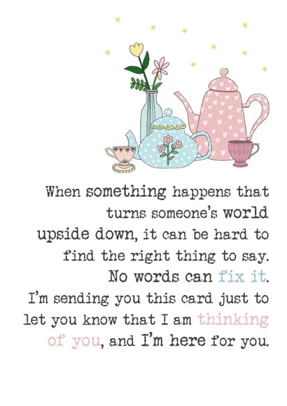 Thinking of you - Word upside down - I'm here for you created by Dandelion Stationery