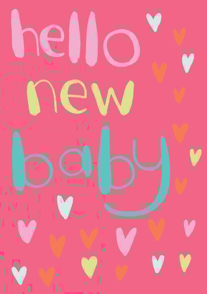 Cute New Baby card in deep pink created by Jo Brown