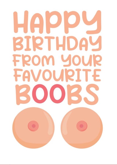 Funny Birthday Card From Girlfriend, Fiancée or Wife - Boobs created by Rekindle Design