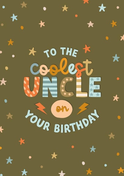 Cute Birthday Card - Coolest Uncle created by The Pattern Press