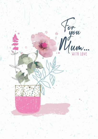 Traditional Birthday Card - Mum - Flowers created by Beverley Hopwood Illustration