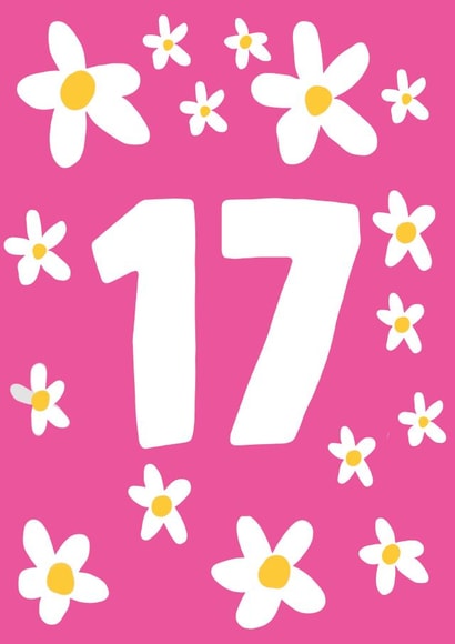Pretty Birthday Card - 17th created by tea please