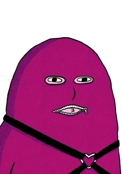 Funny & Cheeky 3rd Wedding Anniversary Card - Leather Anniversary - Gimp Dude created by Colossal Studio