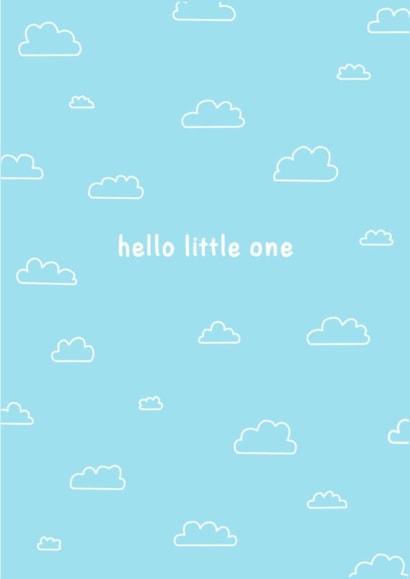 Hello Little One - New Baby- Cute - Blue Card created by CurlyLocksCanvasesUK