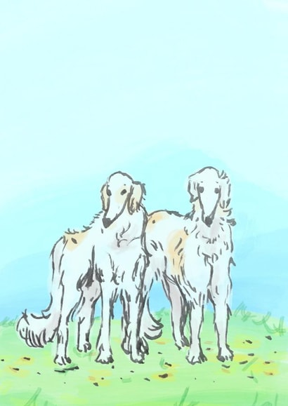 Borzoi Dogs - Friendship Together created by Tina Timm