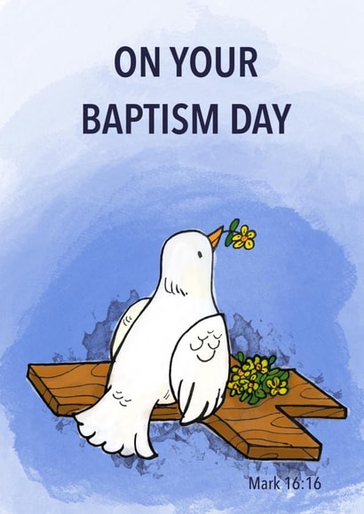 On Your Baptism Day - Dove and Cross created by Tina Timm