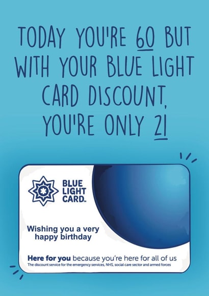 Cheeky Birthday Card - 60th - Blue Light Card created by Illustrated by Nicole