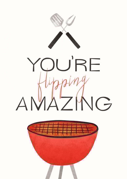 Fun Grilling BBQ Card for Father's Day, Dad's Birthday, Parent, Boyfriend created by Illustrated By Mia