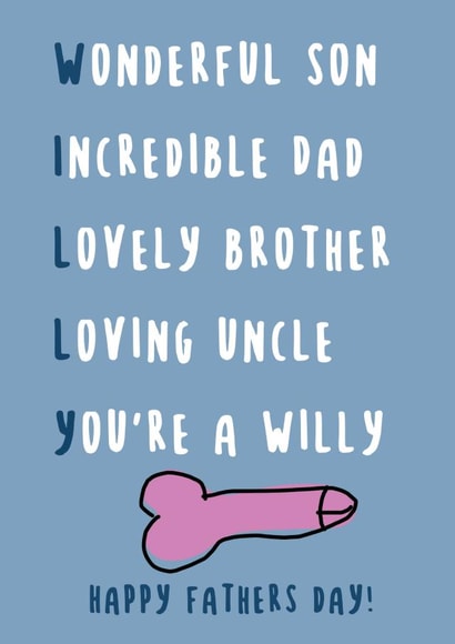 WILLY card for a lovely man in your life created by Pip Page