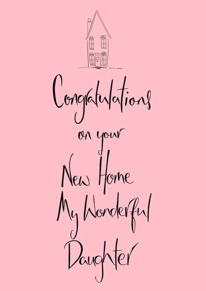 Pretty New Home Card - Wonderful Daughter created by HCD Illustration
