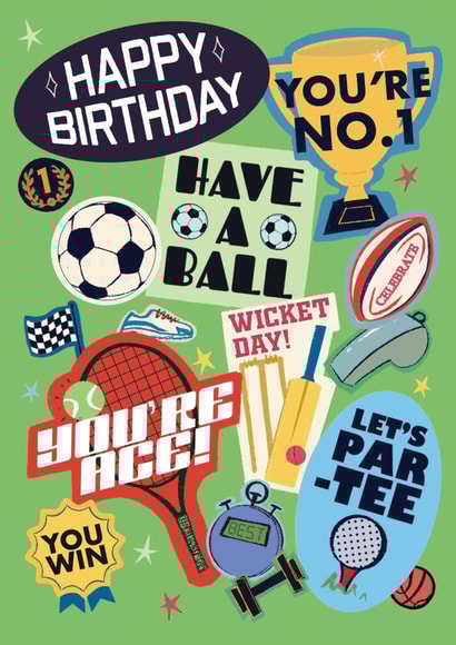 Cute Birthday Card - Sports Collage created by Quitting Hollywood