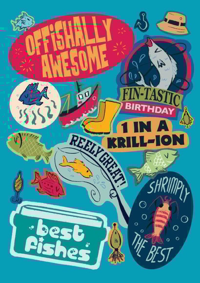 Cute Birthday Card - Fishing Collage created by Quitting Hollywood