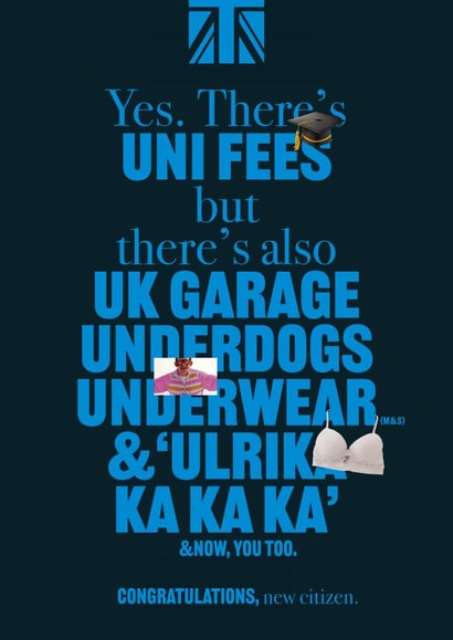 Funny Congratulations Card - British Citizenship - U created by CPB London